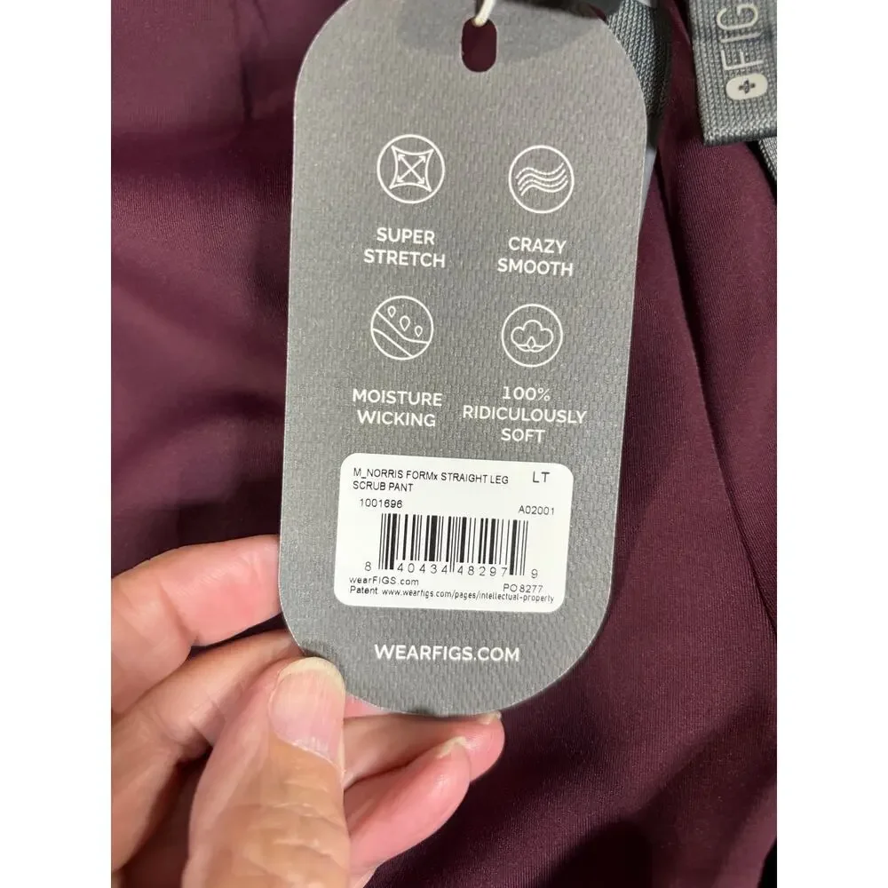 Figs Norris FormX Men's Scrub Pants Burgundy NWT Large Tall